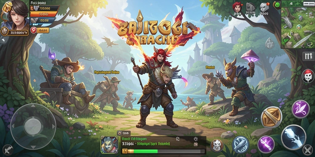 Tampilan gameplay RPG yang mendebarkan di 333666.