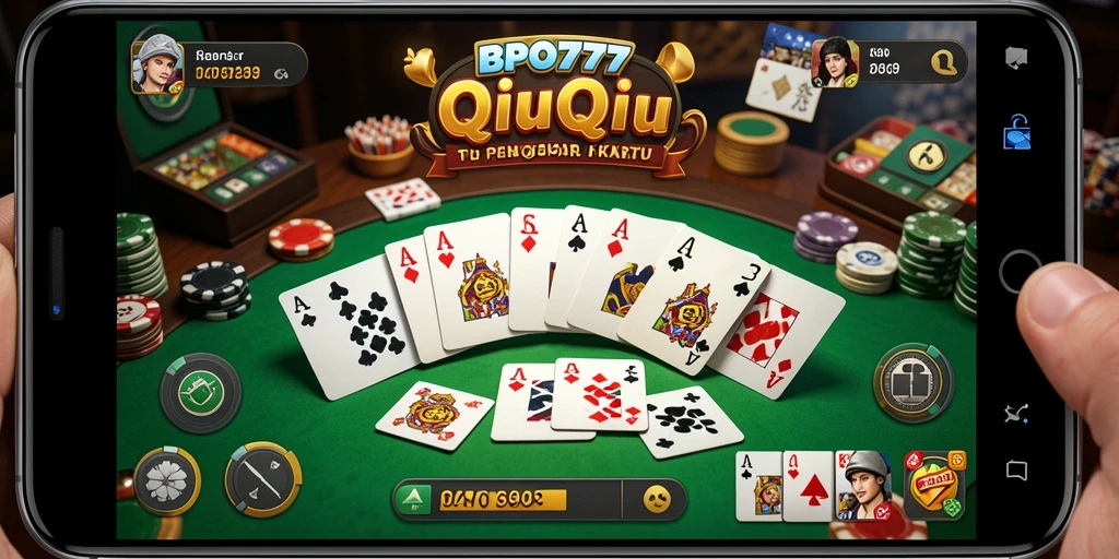 Screenshot utama BPO777 menampilkan aksi seru permainan QiuQiu.