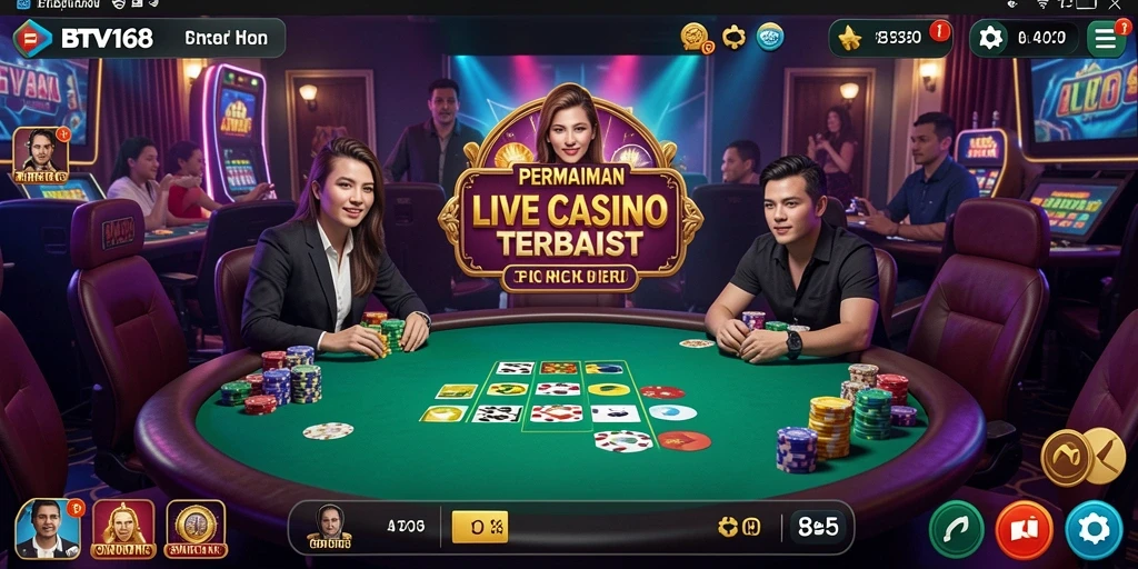 Screenshot gameplay Live Casino BTV168 menampilkan dealer yang profesional dan interaksi seru.