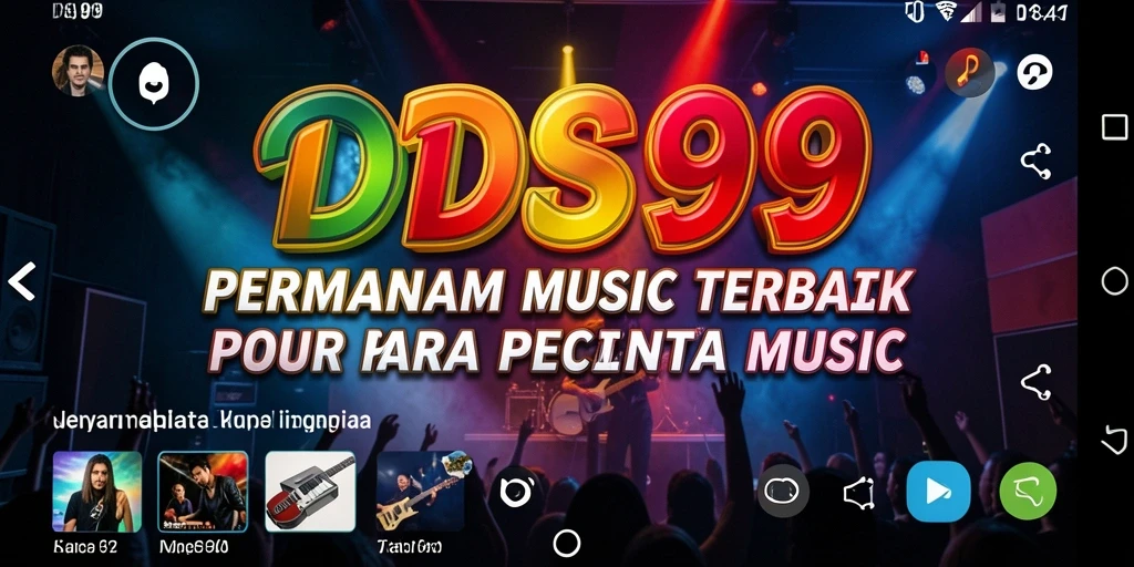 Screenshot utama DS99 menampilkan gameplay musik yang menarik.