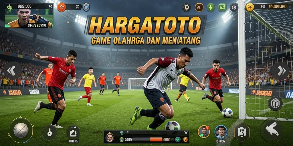 Tampilan gameplay HARGATOTO menampilkan aksi seru dalam olahraga.