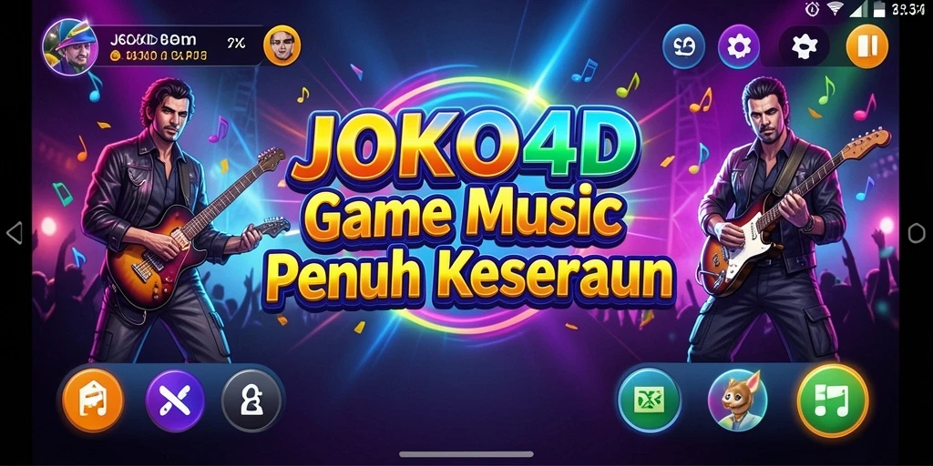 Tampilan gameplay seru dengan berbagai pilihan lagu.