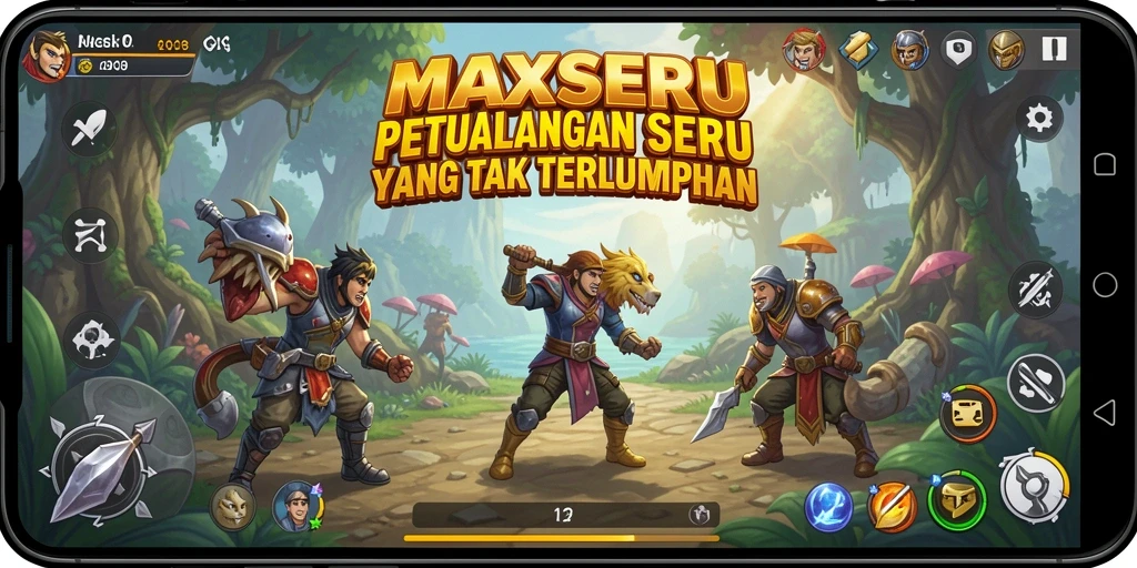 Screenshot gameplay MAXSERU yang menampilkan petualangan seru.