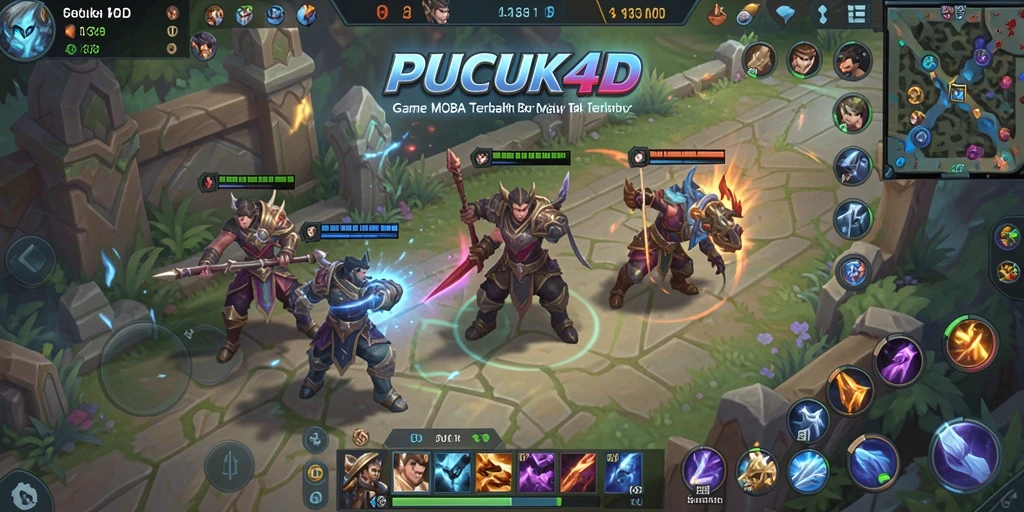 Tampilan gameplay PUCUK4D dengan aksi seru di medan pertempuran.