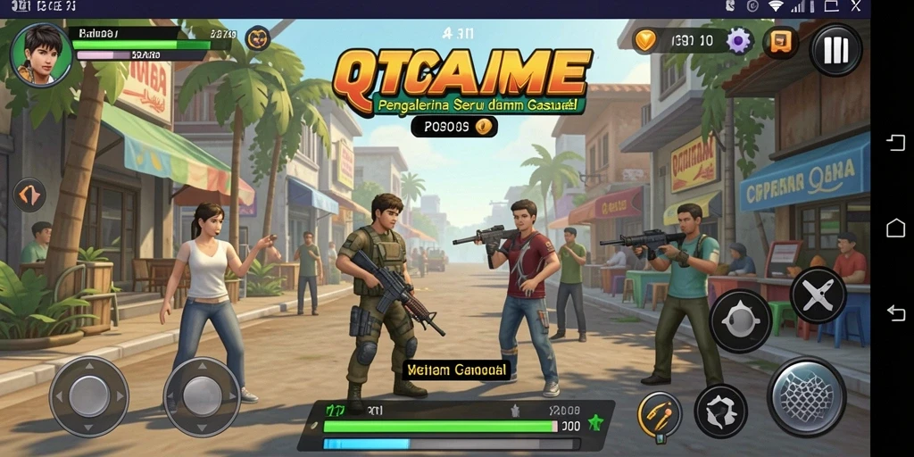 Tampilan menarik dari gameplay QTGAME yang seru dan menantang.