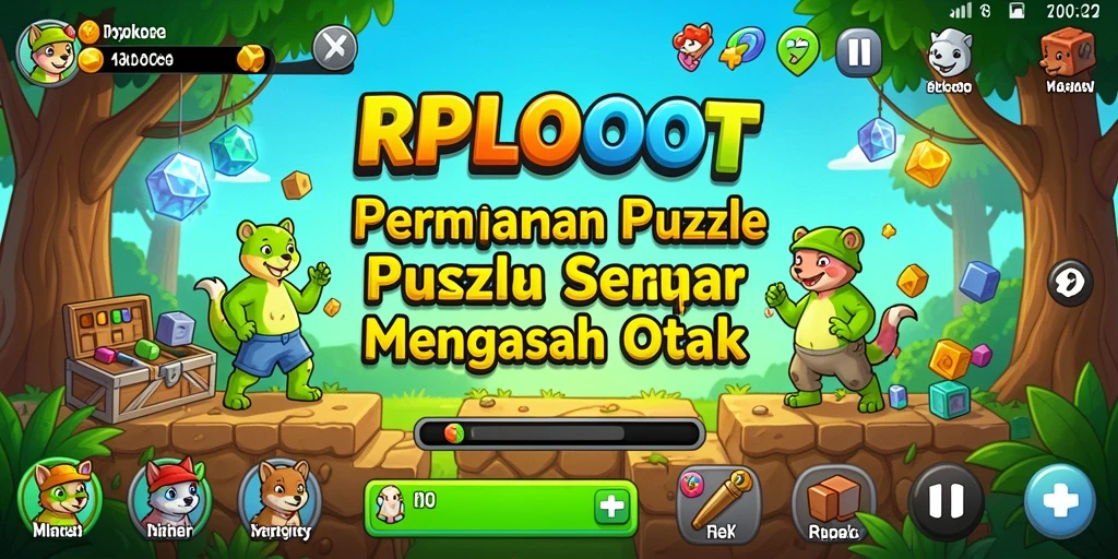 Screenshot dari gameplay RPLOOT menampilkan teka-teki yang menarik dan desain yang colorful.