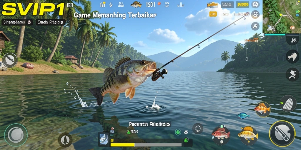 Tampilan gameplay SVIP1 dengan pengalaman memancing yang mendebarkan.