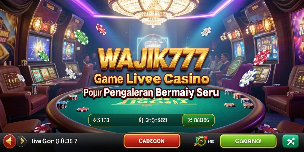 Screenshot utama WAJIK777 menampilkan dealer profesional dan gameplay Live Casino yang menarik.